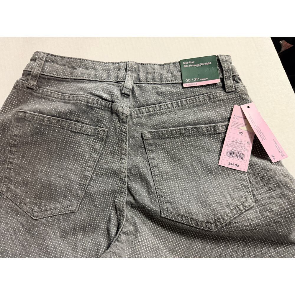 Wild Fable Mid Rise 90s Relaxed Straight Upstyled Cinderella Denim Jeans Gray 00 - Picture 14 of 16